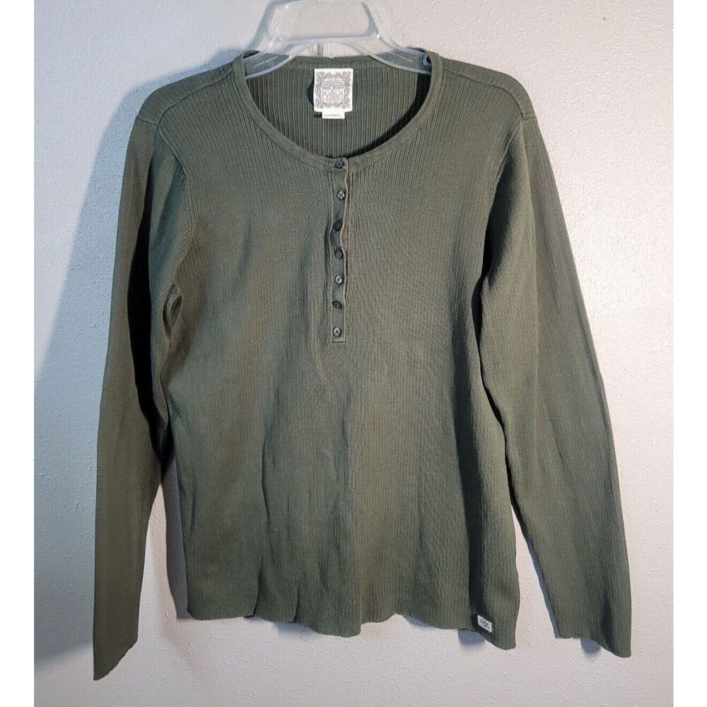 Ralph Lauren Polo Women's Long Sleeve pull over shirt Green Size XL Ribbed